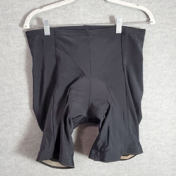 Canari Men Cycling Shorts Large Black Padded Gel Logo Biking Nylon Stretch - Picture 1 of 10